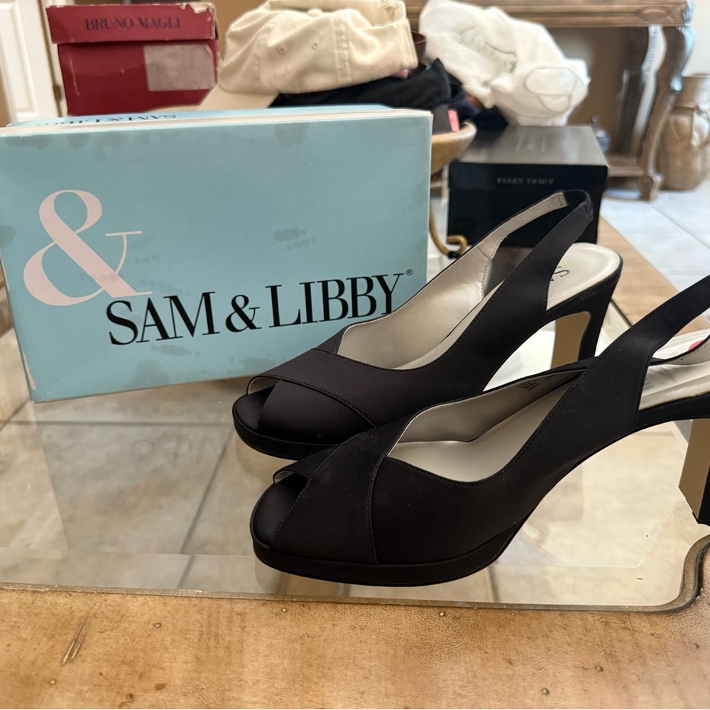 Sam & Libby Black Women's Slingback Heels